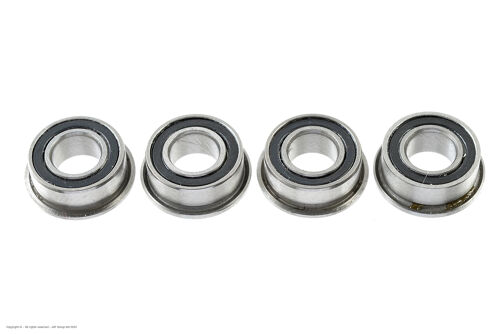 Revtec - Ball Bearing - Chrome Steel - ABEC 3 - Rubber Shielded - 5X10X4 - Flanged - MF105-2RS - 4 pcs