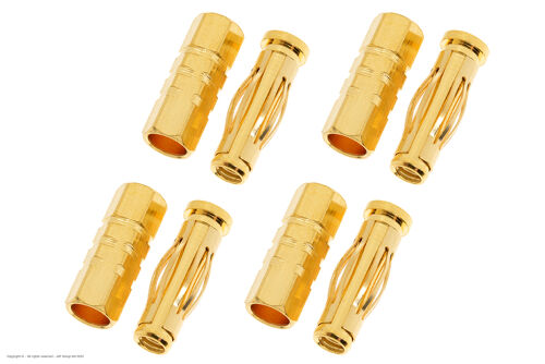 Revtec - Connector - 4.0mm - Gold Plated - Car - Male + Female - 4 pairs