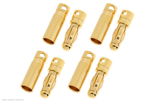 Revtec - Connector - 4.0mm - Gold Plated - Short - Male + Female - 4 pairs