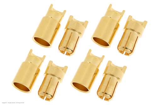 Revtec - Connector - 6.0mm - Gold Plated - Male + Female - 4 pairs