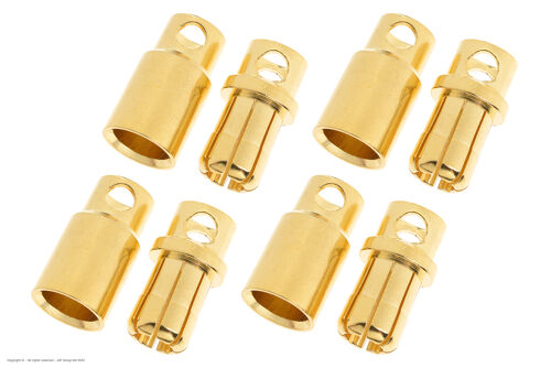 Revtec - Connector - 8.0mm - Gold Plated - Male + Female - 4 pairs