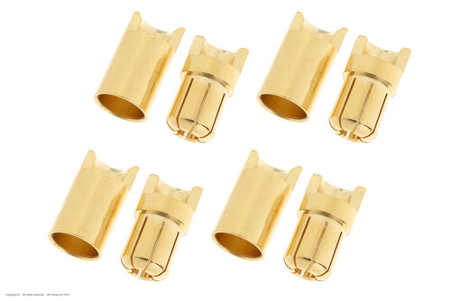 Revtec - Connector - 6.5mm - Gold Plated - Male + Female - 4 pairs
