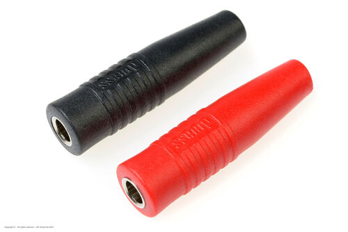 Revtec - Connector - Banana - Gold Plated Socket 4mm - Black + Red - 1 pair