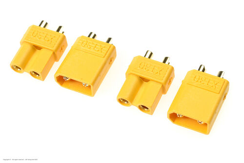 Revtec - Connector - XT-30 - Gold Plated - Male + Female - 2 pairs