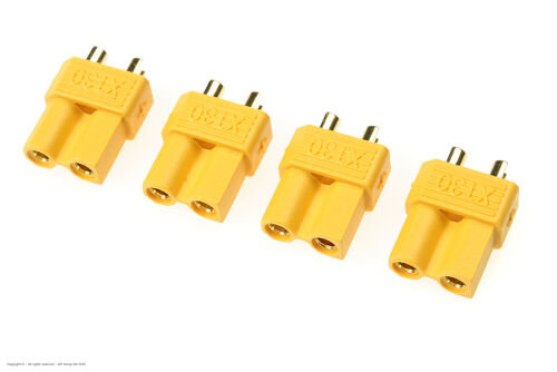 Revtec - Connector - XT-30 - Gold Plated - Male - 4 pcs