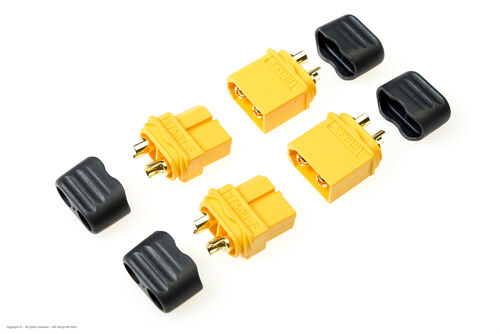 Revtec - Connector - XT-60 - w/ Cap - Gold Plated - Male + Female - 2 pairs