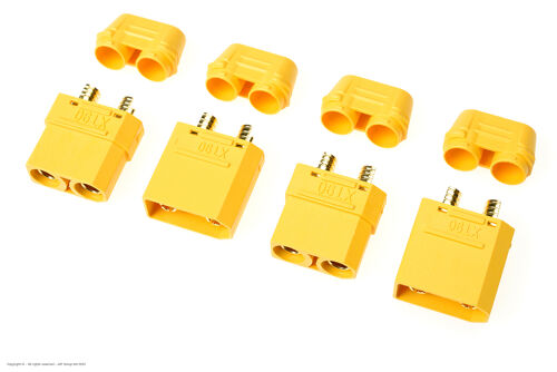 Revtec - Connector - XT-90H - w/ Cap - Gold Plated - Male + Female - 2 pairs