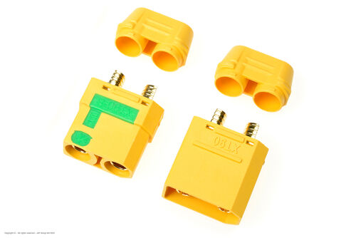 Revtec - Connector - XT-90S - Anti Spark - w/ Cap - Gold Plated - Male + Female - 1 pair