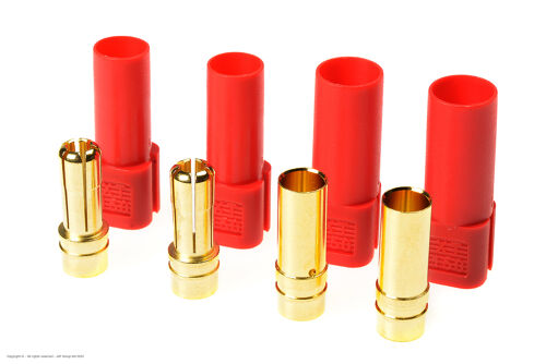Revtec - Connector - XT-150 - Gold Plated - Male + Female - Red - 2 pairs