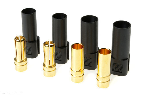Revtec - Connector - XT-150 - Gold Plated - Male + Female - Black - 2 pairs
