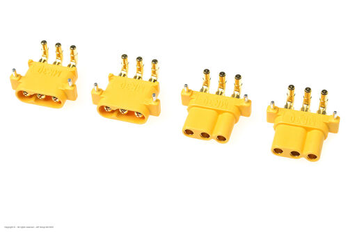 Revtec - Connector - MR-30PW 3-Pole - Gold Plated - Male + Female - 2 pairs