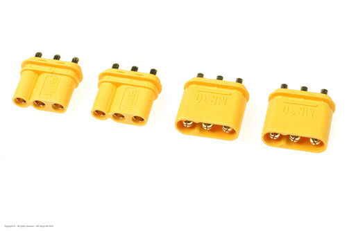 Revtec - Connector - MR-30PB 3-Pole - Gold Plated - Male + Female - 2 pairs
