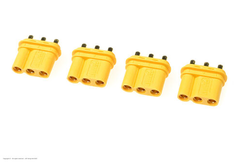 Revtec - Connector - MR-30PB 3-Pole - Gold Plated - Male - 4 pcs