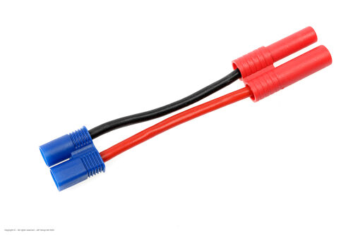 Revtec - Power Adapter Lead - EC-3 Plug <=> 4mm Gold Connector - 14AWG Silicone Wire - 1 pc
