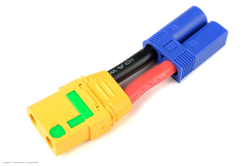 Revtec - Power Adapter Lead - EC-5 Plug <=> XT-90 AS "Anti-Spark" Socket - 10AWG Silicone Wire - 1 pc