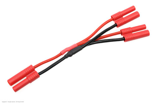 Revtec - Power Y-Lead - Parallel - 4.0mm Gold Connector - 14AWG Silicone Wire - 12cm - 1 pc