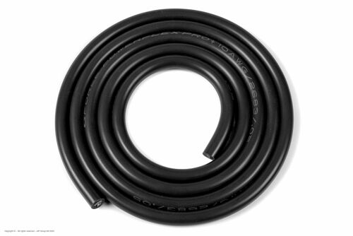 Revtec - Silicone Wire - Powerflex PRO+ - Black - 10AWG - 2683/0.05 Strands - OD 5.5mm - 1m