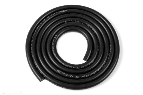 Revtec - Silicone Wire - Powerflex PRO+ - Black - 12AWG - 1731/0.05 Strands - OD 4.5mm - 1m