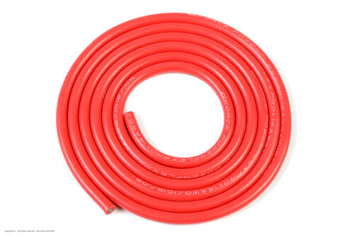 Revtec - Silicone Wire - Powerflex PRO+ - Red - 14AWG - 1018/0.05 Strands - OD 3.5mm - 1m