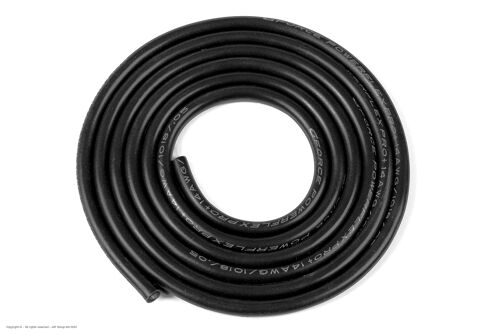 Revtec - Silicone Wire - Powerflex PRO+ - Black - 14AWG - 1018/0.05 Strands - OD 3.5mm - 1m