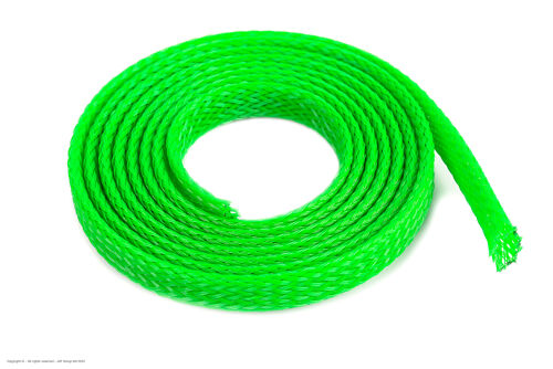 Revtec - Wire Protection Sleeve - Braided - 6mm - Neon Green - 1m