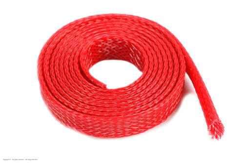 Revtec - Wire Protection Sleeve - Braided - 8mm - Red - 1m