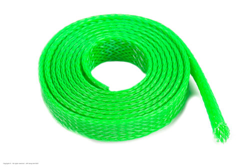 Revtec - Wire Protection Sleeve - Braided - 8mm - Neon Green - 1m