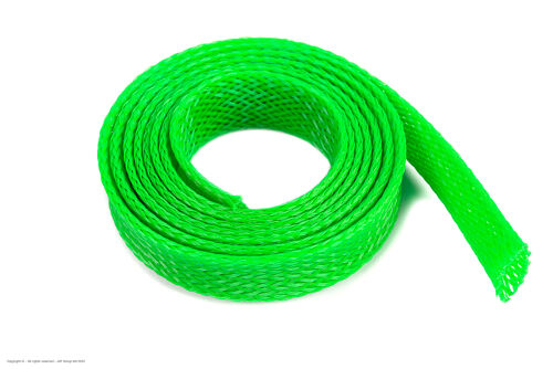Revtec - Wire Protection Sleeve - Braided - 10mm - Neon Green - 1m
