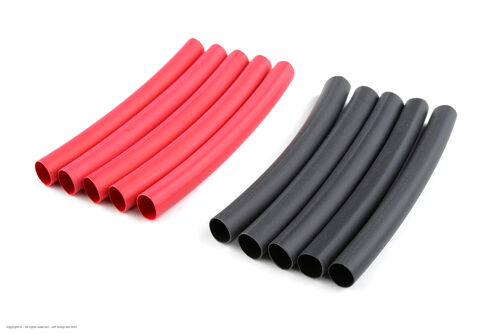 Revtec - Shrink Tubing - 6.4mm - Red + Black - 10 pcs