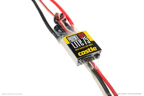 Castle Creations - Phoenix Edge Lite 75 - High Performance Air-Heli Brushless Controller - Lite version - Datalogging - Telemetry Capable - Aux. Wire - 2-8S - 75A - 5A SBec