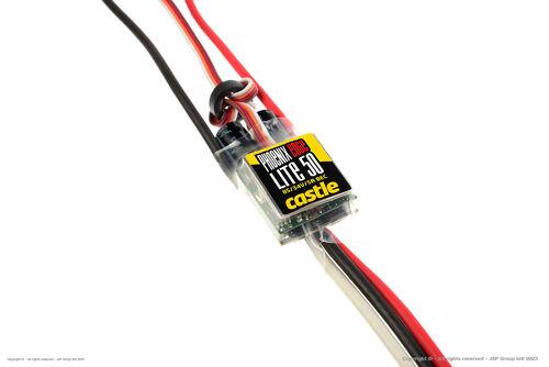 Castle Creations - Phoenix Edge Lite 50 - High Performance Air-Heli Brushless Controller - Lite version - Datalogging - Telemetry Capable - Aux. Wire - 2-8S - 50A - 5A SBec