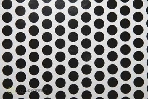Oracover - Fun 1 (16mm Dots) White + Black ( Length : Roll 10m , Width : 60cm )