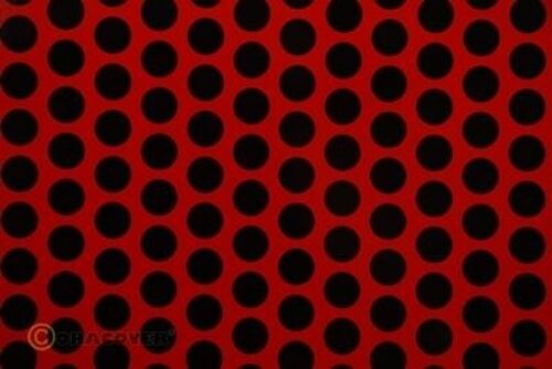 Oracover - Fun 1 (16mm Dots) Ferri Red + Black ( Length : Roll 10m , Width : 60cm )