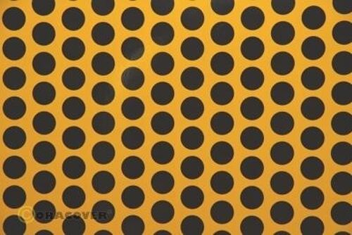 Oracover - Fun 1 (16mm Dots) Cub Yellow + Black ( Length : Roll 2m , Width : 60cm )