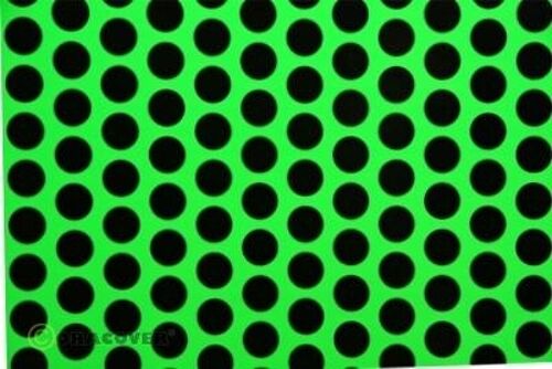 Oracover - Fun 1 (16mm Dots) Fluorescent Green + Black ( Length : Roll 2m , Width : 60cm )