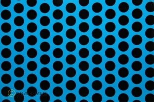 Oracover - Fun 1 (16mm Dots) Fluorescent Blue + Black ( Length : Roll 2m , Width : 60cm )