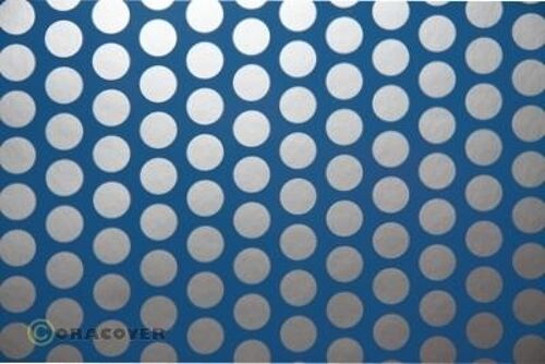 Oracover - Fun 1 (16mm Dots) Light Blue + Silver ( Length : Roll 2m , Width : 60cm )