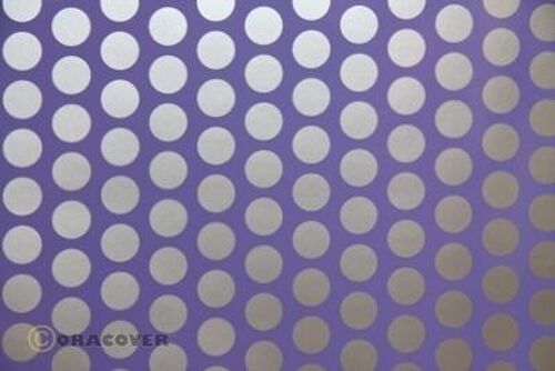 Oracover - Fun 1 (16mm Dots) Purple + Silver ( Length : Roll 10m , Width : 60cm )
