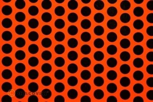 Oracover - Fun 1 (16mm Dots) Fluorescent Red/Orange + Black ( Length : Roll 2m , Width : 60cm )