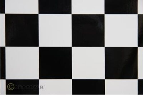 Oracover - Fun 3 (25mm Square) White + Black ( Length : Roll 2m , Width : 60cm )
