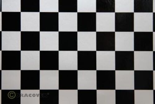 Oracover - Fun 3 (25mm Square) Pearl White + Black ( Length : Roll 10m , Width : 60cm )