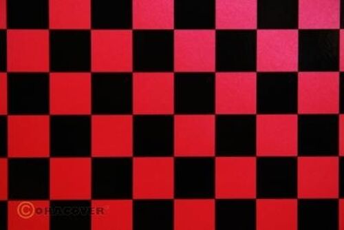 Oracover - Fun 3 (25mm Square) Pearl Red + Black ( Length : Roll 2m , Width : 60cm )