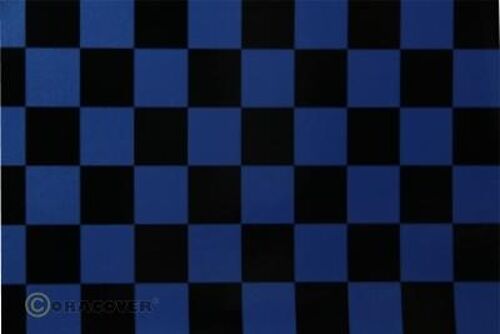 Oracover - Fun 3 (25mm Square) Pearl Blue + Black ( Length : Roll 2m , Width : 60cm )