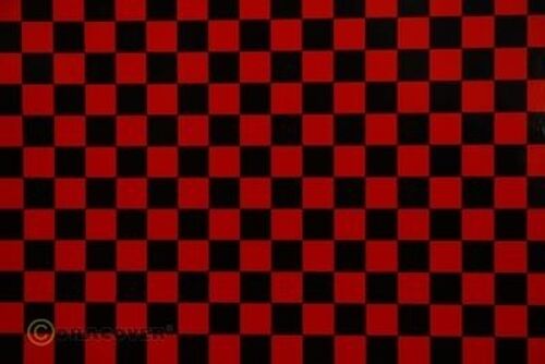 Oracover - Fun 4 (12,5mm Square) Red + Black ( Length : Roll 2m , Width : 60cm )