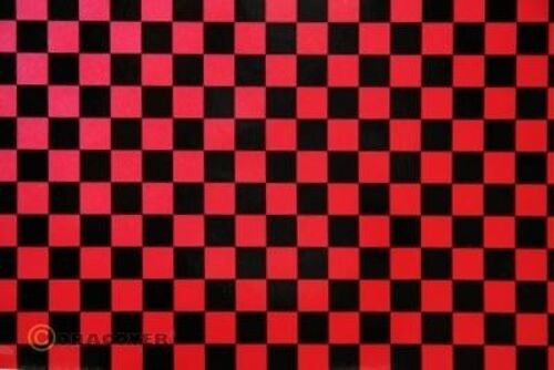 Oracover - Fun 4 (12,5mm Square) Pearl Red + Black ( Length : Roll 2m , Width : 60cm )