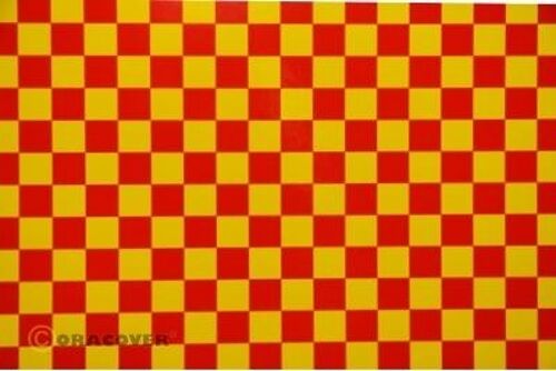 Oracover - Fun 4 (12,5mm Square) Yellow + Red ( Length : Roll 10m , Width : 60cm )