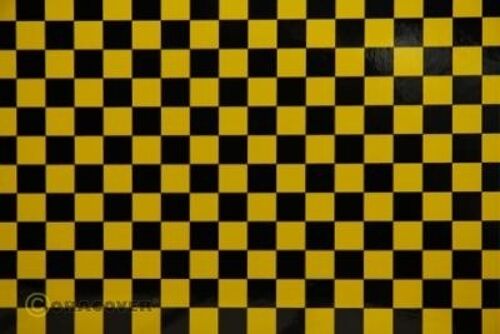 Oracover - Fun 4 (12,5mm Square) Yellow + Black ( Length : Roll 2m , Width : 60cm )
