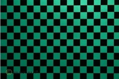 Oracover - Fun 4 (12,5mm Square) Pearl Green + Black ( Length : Roll 2m , Width : 60cm )