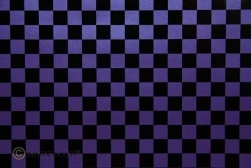 Oracover - Fun 4 (12,5mm Square) Pearl Purple + Black ( Length : Roll 2m , Width : 60cm )