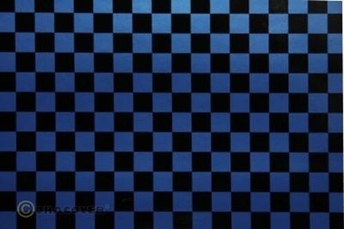 Oracover - Fun 4 (12,5mm Square) Pearl Blue + Black ( Length : Roll 2m , Width : 60cm )